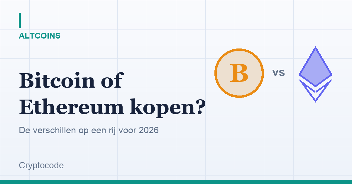 Artikelafbeelding voor: Bitcoin of Ethereum kopen in 2026? De verschillen op een rij