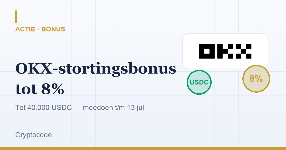 Artikelafbeelding voor: OKX-stortingsbonus: tot 8% (max 40.000 USDC) vóór de MiCA-deadline
