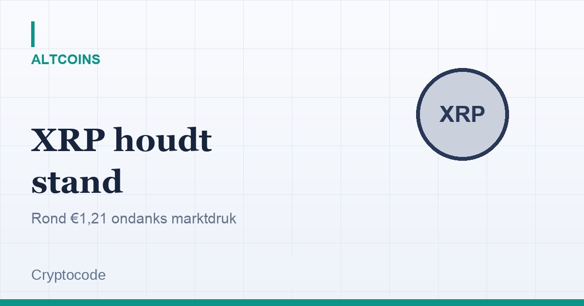 Artikelafbeelding voor: XRP houdt stand rond €1,21 ondanks marktdruk