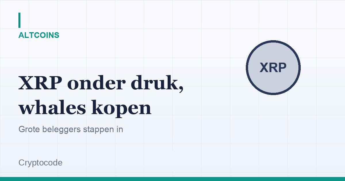 Artikelafbeelding voor: XRP onder druk, terwijl grote beleggers kopen